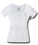 US Navy Army Marines Air Force Logos Military V- Neck Womens Soft T-Shirt Tees-Serve The Flag 19 image