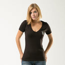 US Navy Army Marines Air Force Logos Military V- Neck Womens Soft T-Shirt Tees-Serve The Flag 22 image