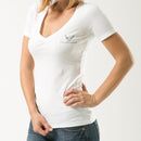 US Navy Army Marines Air Force Logos Military V- Neck Womens Soft T-Shirt Tees-Serve The Flag 8 image