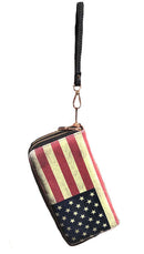 USA American Flag Wallet Purse Wristlet Gifts For Women Mom Girlfriend Wife-Serve The Flag 6 image