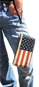 USA American Flag Wallet Purse Wristlet Gifts For Women Mom Girlfriend Wife-Serve The Flag 10 image