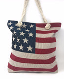 USA Flag Patriotic Canvas Reusable Eco Grocery Shopping Beach Gym Work Tote Bag-Serve The Flag 4 image