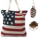 USA Flag Patriotic Canvas Reusable Eco Grocery Shopping Beach Gym Work Tote Bag-Serve The Flag 1 image