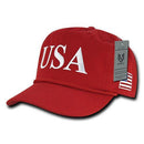 USA Flag Patriotic Embroidered Cotton 5 Panel Dad Golf Caps Hats-Serve The Flag 19 image