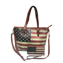USA Flag Tote Satchel Handbag Wristlet Gift Set For Women Wife Mom Girlfriend-Serve The Flag 13 image
