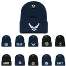 USAF Army USmc Marines Navy Coast Guard Logos Beanies Cuffed Long Knit Caps Hats-Serve The Flag 1 image