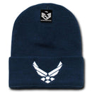 USAF Army USmc Marines Navy Coast Guard Logos Beanies Cuffed Long Knit Caps Hats-Serve The Flag 14 image