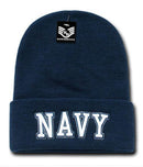 USAF Army USmc Marines Navy Coast Guard Logos Beanies Cuffed Long Knit Caps Hats-Serve The Flag 11 image