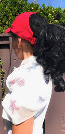 100% Cotton Ponytail Visor Baseball Caps Hats Flex Elastic Closure Womens Girls-Serve The Flag 3 image