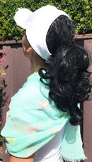 100% Cotton Ponytail Visor Baseball Caps Hats Flex Elastic Closure Womens Girls-Serve The Flag 4 image