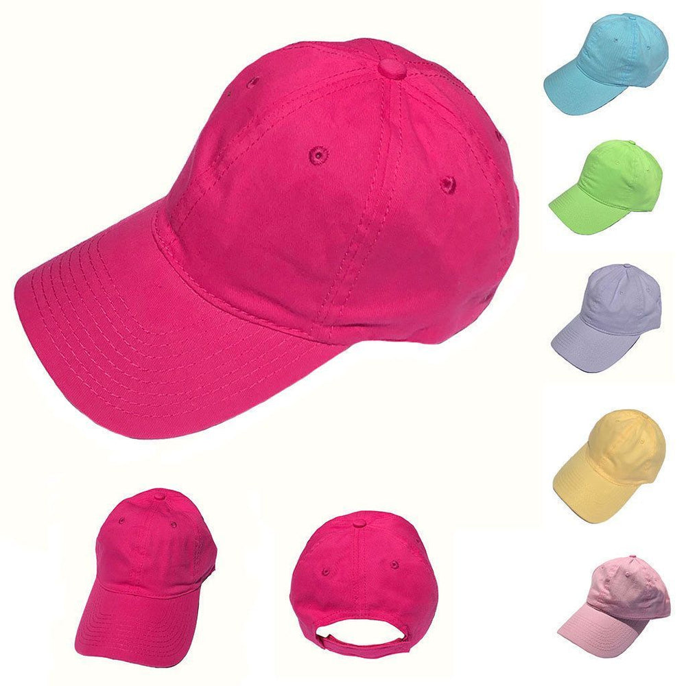 Womens Lightweight Brushed Cotton Baseball Hats Caps 6 Panel  display picture 2